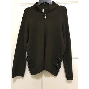 Ballofcotton green zip up sweater